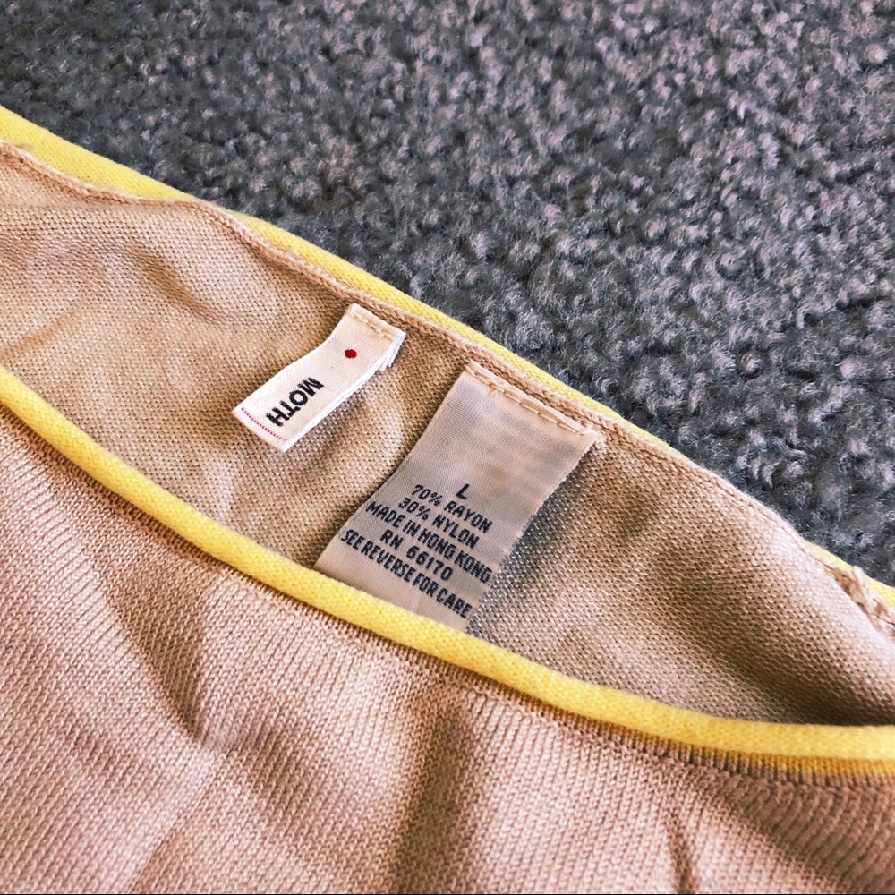 Anthropologie Tan/Banana Lightweight Sweater - Picture 5 of 6
